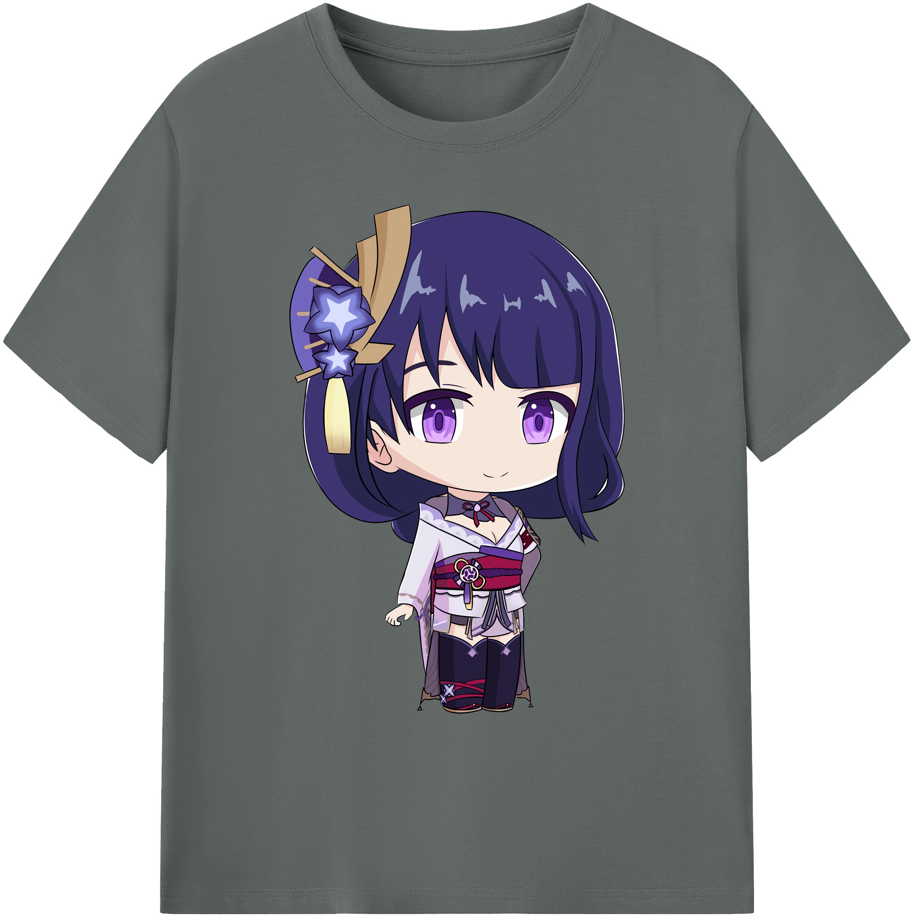 げんし神 雷電将軍 らいでんしょうぐん genshin Raiden Shogun 綿100％ メンズ半袖Tシャツ｜肌触りやわらか＆通気性